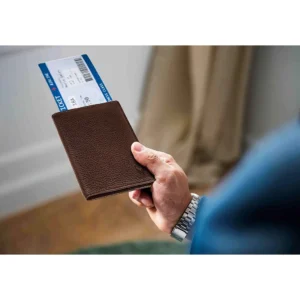 Unisex Leather RFID Blocking Passport Holder – Travel Wallet Organizer