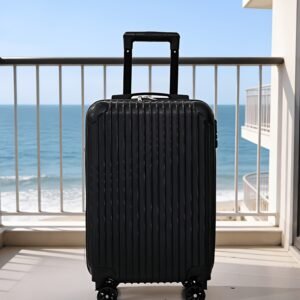 51b7dc75-062b-42de-bbd2-d6ceb18f7cf3.jpg Modern Striped Carry-On Suitcase – Compact Travel Luggage with Combination Lock
