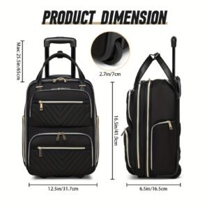 18-Inch Wheeled Carry-On Suitcase – Lightweight Business Travel Luggage