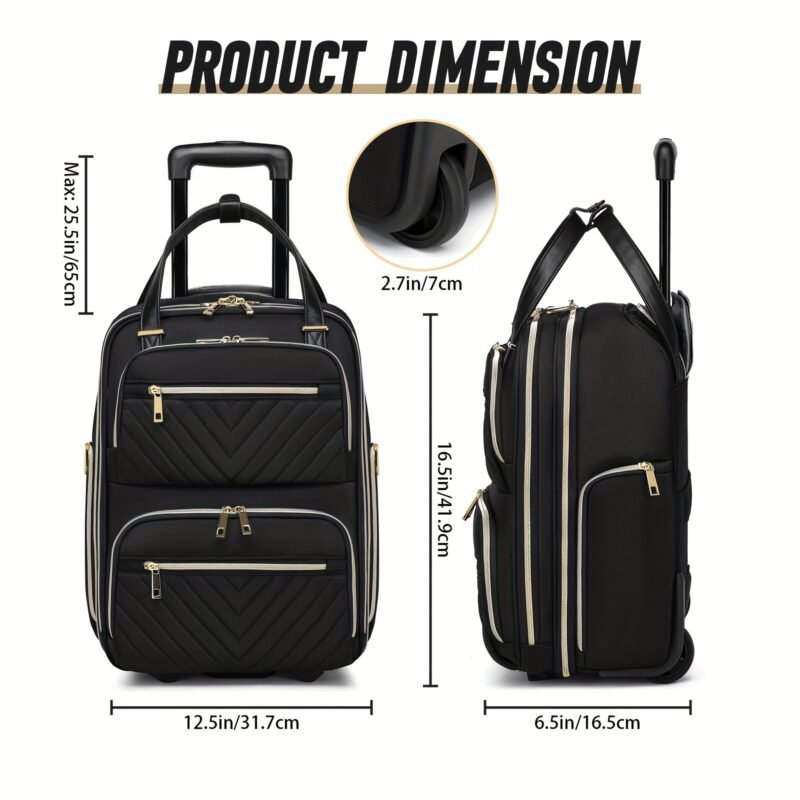 18-Inch Wheeled Carry-On Suitcase – Lightweight Business Travel Luggage