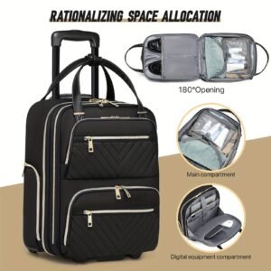 18-Inch Wheeled Carry-On Suitcase – Lightweight Business Travel Luggage