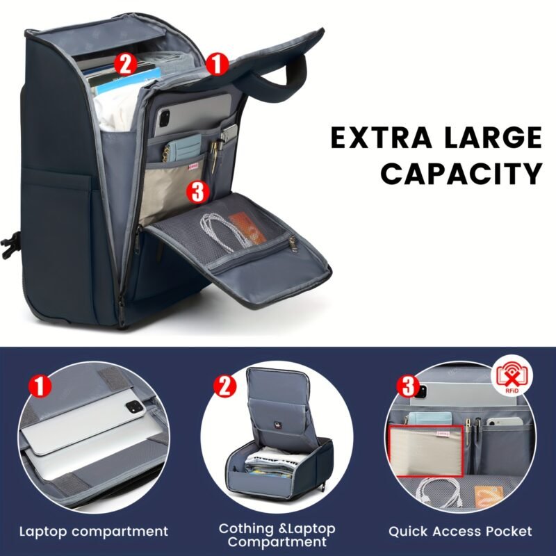 Rolling Backpack Trolley – Laptop Backpack & Carry-On Travel Suitcase