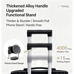 Expandable ABS/PC Trolley Suitcase – Hard Shell Luggage with Cup Holder & Silent Wheels