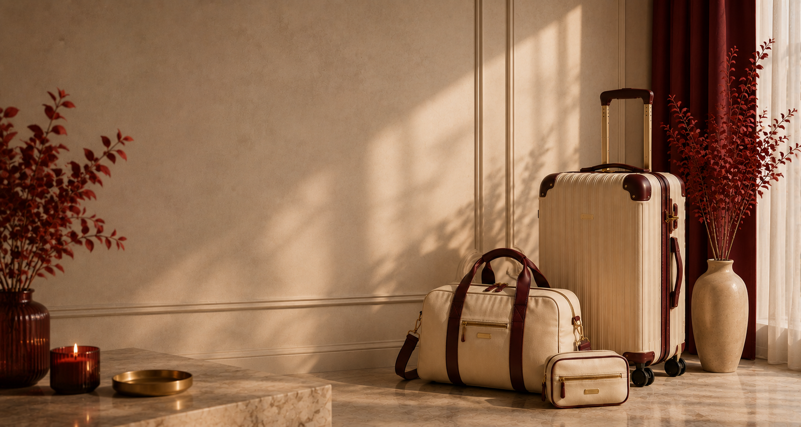 20-Inch Vintage ABS Spinner Suitcase – Waterproof Travel Luggage with Combination Lock