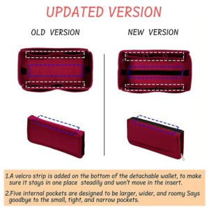 Dark Red Travel Cosmetic Organizer Bag – Multi-Pocket Zipper Storage Pouch
