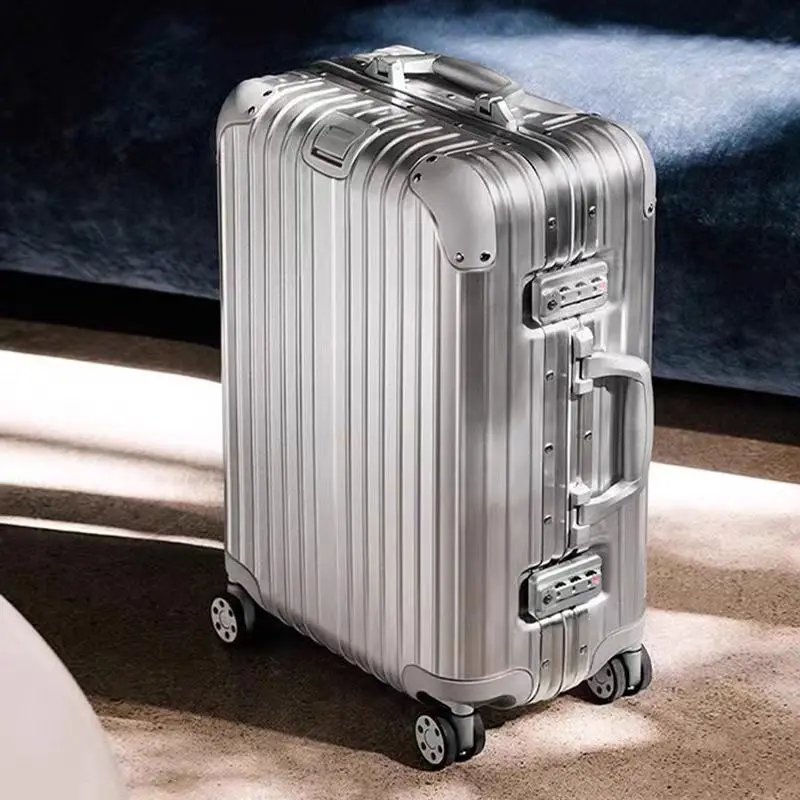 20-Inch Aluminum Carry-On Suitcase – Hard Shell Trolley Luggage with Password Lock