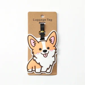 S177cb31d689b4624a08e587f7b56bc68F.webp Cute Corgi Luggage Tag – Silicone Travel Bag ID & Address Holder