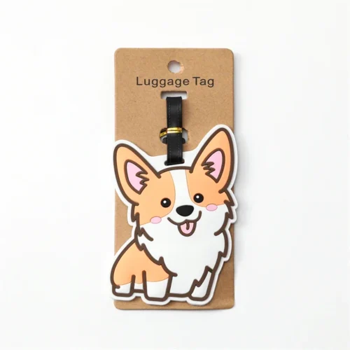 S177cb31d689b4624a08e587f7b56bc68F.webp Cute Corgi Luggage Tag – Silicone Travel Bag ID & Address Holder