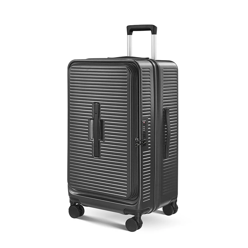 S362d9afc56af44bbb57b5fb6da0ab5e5F.webp 20-Inch Expandable Front-Opening Suitcase – PC Hard Shell Luggage with Combination Lock