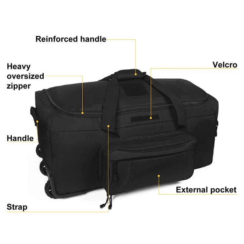 124L Tactical Rolling Duffel Bag – Heavy-Duty Camping, Hiking & Travel Luggage