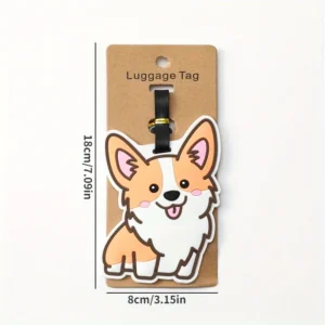Sc49d2ccc46bb48868a4659192aaecc2dT.webp Cute Corgi Luggage Tag – Silicone Travel Bag ID & Address Holder