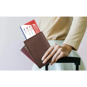 Unisex Leather RFID Blocking Passport Holder – Travel Wallet Organizer