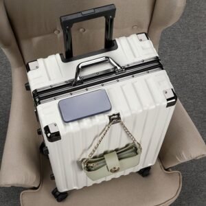 Large Capacity Aluminum Frame Trolley Suitcase – Durable Travel Luggage
