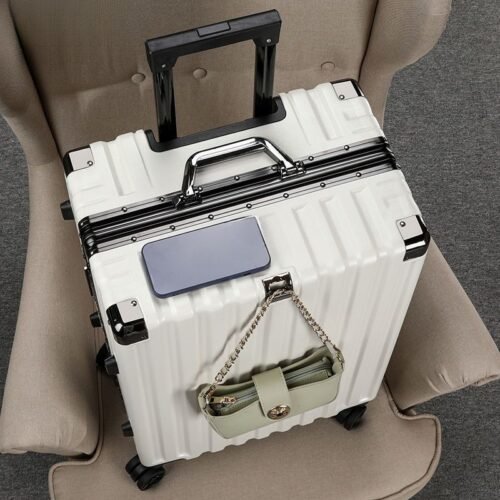 Large Capacity Aluminum Frame Trolley Suitcase – Durable Travel Luggage