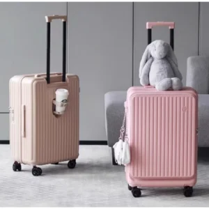 20/24-Inch Lightweight Spinner Suitcase – Cup Holder & USB Charging Port