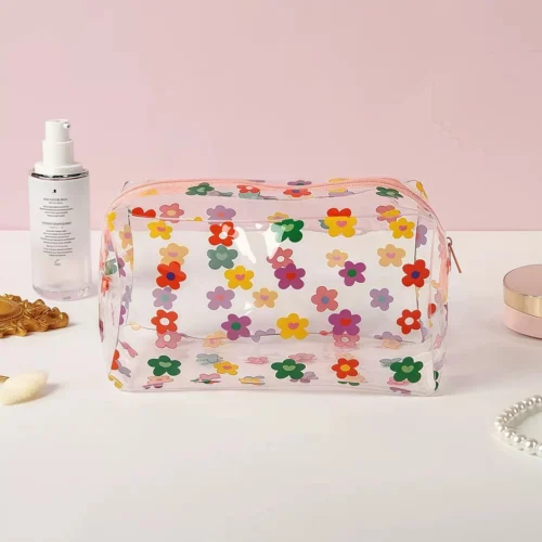 Transparent PVC Cosmetic Bag – Waterproof Travel Makeup Organizer