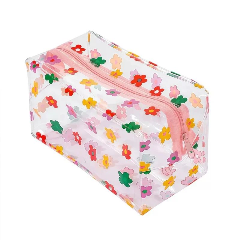 Transparent PVC Cosmetic Bag – Waterproof Travel Makeup Organizer