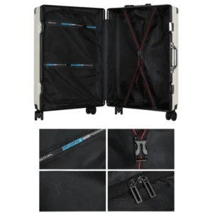 Large Capacity Aluminum Frame Trolley Suitcase – Durable Travel Luggage