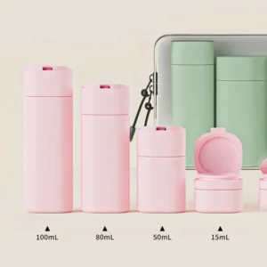 sg-11134201-824h2-mfnp0e3uocnd9c.webp 5-Piece Travel Dispenser Bottle Set – Portable Lotion, Shampoo & Cleanser Containers