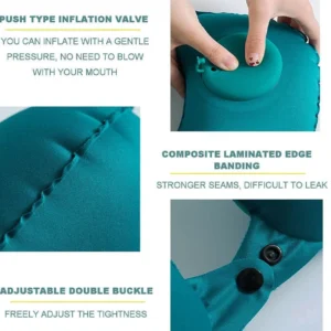 Automatic Inflatable Neck Pillow – Breathable U-Shaped Travel Headrest
