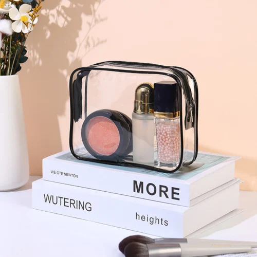 Waterproof PVC Toiletry Bag – Portable Travel Cosmetic & Makeup Organizer